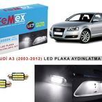 Audi A3 (2003-2012) LED Plaka Aydınlatma Ampul Seti FEMEX Parlak Beyaz