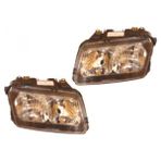 AUDI A3- 97/00 MODİFİYE FAR LAMBASI R/L SET 2 PARÇA ELEKTRİKLİ/MANUEL SİYAH (H7/H1)(TYC)