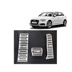 Audi A3 Q3 Uyumlu Otomatik Vites Pedal Seti Gaz Fren Ayak Dayama Takımı 3 Parça Krom