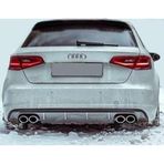 Audi A3 Uyumlu 8V Hatchback 2012 - 2016 S3 Arka Tampon Eki - Difüzör (Plastik)