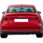 Audi A3 Uyumlu 8V Sedan 2012 - 2016 S-Line S3 Arka Tampon Eki - Difüzör (Plastik)