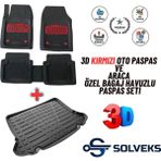 Audi A4 B8 2009 Model Uyumlu Siyah- Kırmızı Renk +Araca Özel Bagaj Havuzu Oto Paspas Seti - Çok Renkli