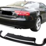 Audi A5 Uyumlu 8P3 Coupe 2008 - 2011 Arka Tampon Eki - Difüzör (Plastik)