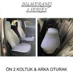 Audi Q3 Lüx Oto Koltuk Minderi Ön Arka Oturak 3'lü Set Bumerang Serisi GRİ