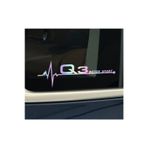 Audi Q3 Yan Cam Sticker Oto Kapı 20 Cm X 7 Cm Holo-Chroma