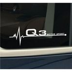 Audi Q3 Yan Cam Sticker Oto Kapı Çıkartma Aksesuar 20cmx7cm