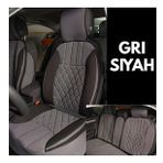 Audi Q7 Lüx Oto Koltuk Minderi Ön Arka 5'li Set ELEGANCE Serisi SİYAH GRİ