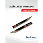 Audi S Line 3D Krom Yan Çamurluk Arma Logo – 2’li Set (Sportif Oto Dış Aksesuar) - 2X5