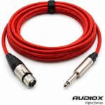 AUDIOX Alpha Series Jak Kablo 6.3 mm Mono Xlr Dişi Mikrofon ve Enstrüman Kablosu - Kırmızı - 5 m