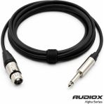 AUDIOX Alpha Series Jak Kablo 6.3 mm Mono XLR Dişi Mikrofon ve Enstrüman Kablosu - Siyah - 12 m