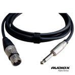 AUDIOX Alpha Series Jak Kablo 6.3 mm Mono XLR Dişi Mikrofon ve Enstrüman Kablosu - Siyah