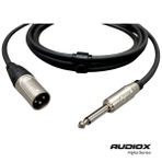 AUDIOX Alpha Series Jak XLR Erkek Kablo 6.3 mm Mono Gitar Klavye Mikser Enstrüman Kablosu - Siyah