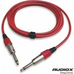 AUDIOX Omega Series Jak Kablo 6.3 mm Mono Gitar Amfi Klavye Enstrüman Kablosu - Kırmızı - 15 m