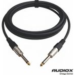AUDIOX Omega Series Jak Kablo 6.3 mm Mono Gitar Amfi Klavye Enstrüman Kablosu - Siyah - 15 m