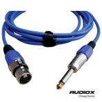 AUDIOX Omega Series Jak Kablo 6.3 mm Mono XLR Dişi Mikrofon ve Enstrüman Kablosu - Mavi