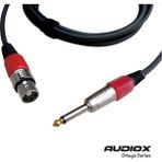 AUDIOX Omega Series Jak Kablo 6.3 mm Mono XLR Dişi Mikrofon ve Enstrüman Kablosu - Siyah