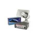 AUDIOX PS-50 Pazarcı Ses Sistemi Seti 12 Volt 50 Watt Pazarcı Amfisi Horn Hoparlör Dinamik El Mikrofonu