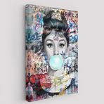 Audrey Hepburn Ciklet Posteri, Banksy Dekoratif Kanvas Tablo, Duvar Dekoru 5319