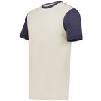 Augusta Sportswear Gameday Vintage Ringer Beyaz Lacivert Erkek T-shirt