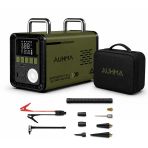 Auhma A8833 Haki 16.000 Mah 5'İ 1 Arada Akü Takviye Cihazı Şarjlı Hava Kompresörü Powerbank Vakum Üfleme Dijital Fener