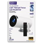 auhma APR4 Full HD Android Akıllı Projeksiyon Cihazı - 4K Destekli, Çift Bant Wifi, Taşınabilir LCD Ev Sinema Projektörü