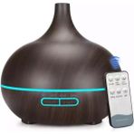 Auhma Aus-01 - 500ML Ahşap Görünümlü Aromaterapi Hava Nemlendirici - 7 Renkli LED , Sessiz Çalışma - Kahverengi