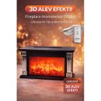 Auhma Fireplace Aromaterapi Difüzör 300ML Ultrasonik Hava Nemlendirici Kumandalı 3D Alev Efektli Buhar Makinesi