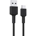 Aukey CB-CD30-BK 0.9 mt Naylon Örgülü USB-A to Type-C USB Siyah Şarj Kablosu