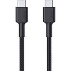 Aukey CB-CD45-BK 0.9 mt Siyah Naylon Örgülü Type-C to Type-C Şarj Kablosu