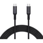 Aukey CB-MCC102-BK 1.8 mt 100W Naylon Örgülü 5A 480 Mbps Type-C to Type-C LCD Ekranlı Kablo