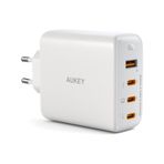 Aukey Pa-B7S-Wh 100W Dört Bağlantı Noktalı Pd Gan Duvar Şarj Cihazı Çoklayıcı & Dağıtıcı