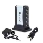 Aukson O19C 7 Port USB 2.0 Hub Adaptör Güç Kaynağı Ayaklı PC Win, MAC OS USB-Hub için - 7 Bağlantı Noktası - Yüksek Hızlı USB 2.0 - 480 MBit/s - Tak ve Çalıştır