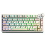 Aula AU75 3 Modlu Mekanik Gaming Krem Kablosuz Klavye RGB TKL Bloomfield Switch Hot Swap Makrolu Oyuncu Klavyesi