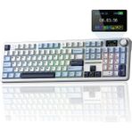 Aula F108 Pro Ekranlı Mekanik Klavye Reaper Switch Rgb Hot Swap 8000mah Makrolu Oyuncu Klavyesi Mavi