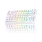 Aula F75 Mekanik Rgb Tkl Seiya Switch Kablosuz Makrolu Hot Swap Klavye Desenli Beyaz beyaz