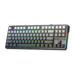 Aula F87 Pro Mekanik Rgb Tkl Graywood V4 Switch Kablosuz Makrolu Hot Swap Klavye Gradyan Gri gri