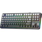 Aula F87 PRO Mekanik RGB TKL GrayWood V4 Switch Kablosuz Makrolu Hot Swap Klavye Gradyan Gri