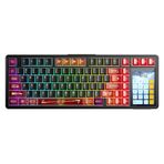 Aula L99 4 inç Akıllı Dokunmatik Ekranlı 3 Mod RGB Hot Swap Caramel Latte Switch Mekanik Kablosuz Oyuncu Klavyesi Kırmız