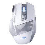 Aula SC550 4800 DPI Beyaz Gri 2.4 GHz 7 Tuşlu Makrolu Kablosuz Optik RGB Oyuncu Mouse