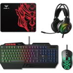 Aula T650 4'in1 Gaming Set Rgb Kablolu Membran Klavye 3600 Dpı Mouse Mikrofonlu Oyuncu Kulaklığı ve Mousepad - Siyah
