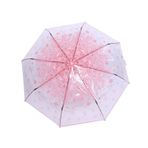 Aumotop Moda Prenses Kiraz Çiçeği Şeffaf Katlanır Şemsiye Yetişkinler Ve Çocuklar Için Kompakt Rüzgar Geçirmez Yağmur Şemsiyesi (Pembe)