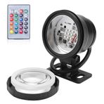 Aumotop RGB LED Sualtı Işık Su Geçirmez Çok Renkli Açık Bahçe Spot Işığı Peyzaj Çeşmesi (Siyah plastik kaplı alüminyum)