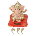AUNMAS Hint Ganesh Idol Araba Dashboard Dekor, Hindu Ganesha Heykeli Fil Tanrı Güneş Enerjili Heykelcik Meditasyon Dekor, Küçük