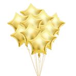 AUNMAS Yıldız Balonlar, 10 Adet Beş Yıldızlı Alüminyum Folyo Balonlar Düğün Doğum Günü Partisi Nişan Için Şişme Balonlar (GOLD)