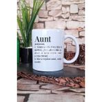 Aunt Desenli Modern Hala Teyze Hediyelik Baskılı Çay Kahve Sunum Kupa Bardak - Beyaz