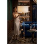 Aura 6 Küre Gold-Krem LED Lambader – Premium Metal Gövde Modern Salon Aydınlatması