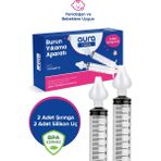 Aura Bebe Bebek Burun Yıkama Enjektörü 2'li Nazal Aspiratör Şırınga Temizleme Aparatı - 10 ml