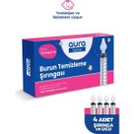 Aura Bebe Bebek Burun Yıkama Şırıngası 4'lü Nazal Aspiratör Şırınga Temizleme Aparatı - 4 ADET ŞIRINGA VE UCU