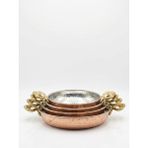 Aura Copper Premium El Dövmesi Kalın Bakır Sahan - Pirinç Saplı Otantik Yumurta ve Mıhlama Tavası 22 -20 - 18 - 16 cm - 22 Cm - Rose Gold