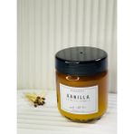 Aura Gift Shop 210ML Amber Cam Kavanoz Mum, Kapaklı, Vanilyalı, Beyaz Etiket - 1 Adet